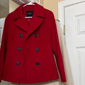 Women's Red Peacoat